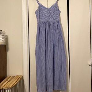 Blue and white stripe maxi